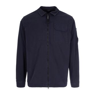 C.P. Company Gabardine Zip Overshirt - Heren - Zomerjassen - Blauw - XL - Katoen - Jassen