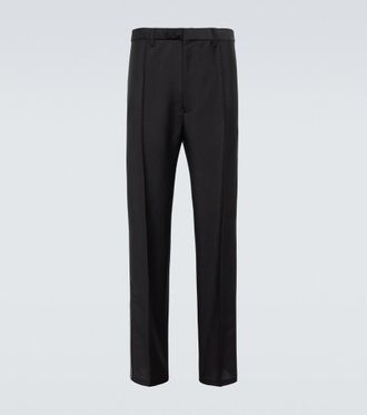 Prada Mohair and wool logo pants