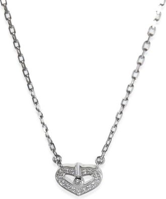 Cartier Pre-Owned Cartier White Gold Diamond C de Cartier Heart Necklace