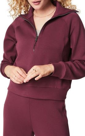 Spanx AirEssentials Half Zip Sweatshirt in Ironstone at Nordstrom, Size X-Large
