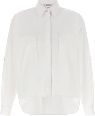 Max Mara Tenue Cotton Poplin Shirt - female - Max Mara - Shirts - White - L - Blouses & Shirts