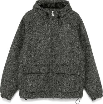 Dr&ocirc;le de Monsieur Donkergrijze Tweed Zip-through Jas - Heren - Vesten met rits - Grijs - XL - Tweed - Hoodies & sweatvesten