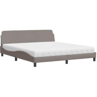 vidaXL Vidaxl - Cama Con Colch&oacute;n De Tela Gris Taupe 180x200 Cm