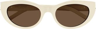 Saint Laurent Sunglasses Sl M115 004 Ivory/Brown Women