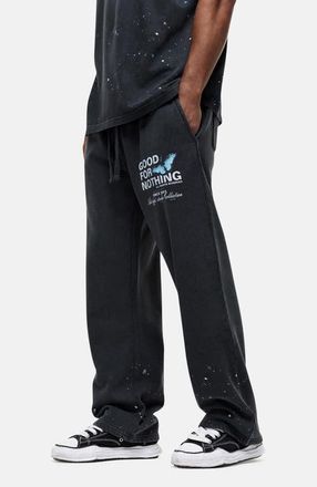 Good For Nothing Studio Paint Butterfly Baggy Jogger in Black at Nordstrom, Size Xx-Large29 Uk
