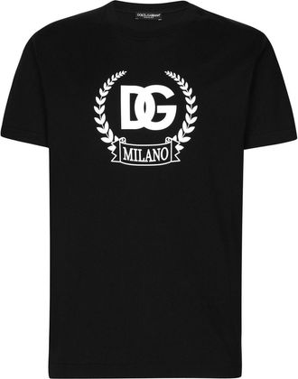 Dolce & Gabbana DG-print stretch-cotton T-shirt - men - Cotton/Spandex/Elastane - 48 - Black