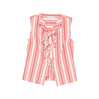 Stine Goya Striped Tie-front Top