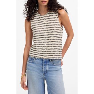 Madewell Stripe Crewneck Sweater Vest in Natural at Nordstrom Rack, Size Xx-Large