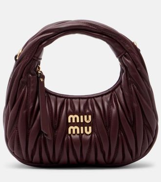 Miu Miu Wander Mini matelass&eacute; leather top-handle bag