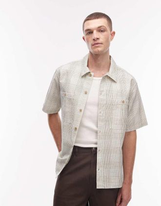 Wood Wood Double A By Wood Wood - Cooper - Camicia a maniche corte color ardesia a quadri-Multicolore
