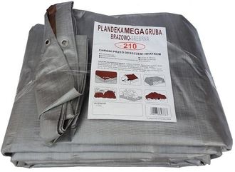 OEM Lona Marr&oacute;n Plateada De 6x12 M De Gran Espesor (210 G/m2)