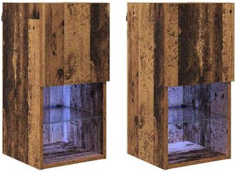 vidaXL Gabinetes Para Tv Montados En La Pared 2 Pcs Madera Vieja Vidaxl