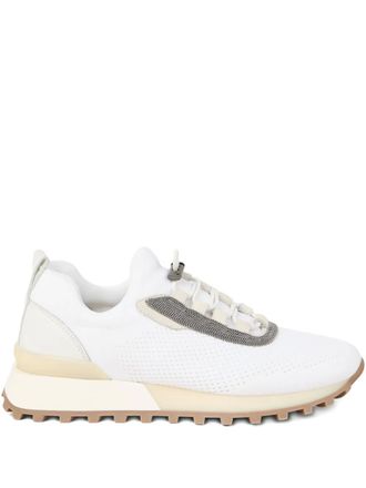 Brunello Cucinelli Sneakers con dettaglio Monili - Bianco
