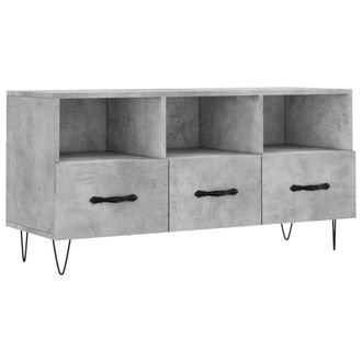 Berkfield Home TV Cabinet Concrete Grey 102x36x50 cm Engineered Wood | Size: 102 x 36 x 50 cm