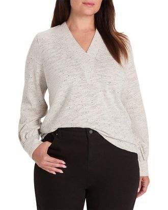 Nic+Zoe Nic+Zoe Plus Downtown Sparkle Nep Knit Top