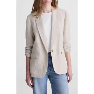 Madewell The Mercer Linen Relaxed Blazer in Oat at Nordstrom, Size X-Small
