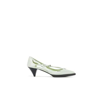 Prada Pumps, female, Green, Size: 9 US Jeweled Cut-Out Satin Pumps