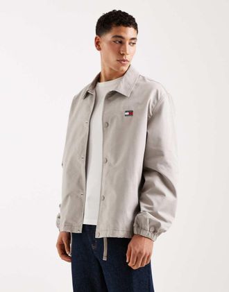 Tommy Jeans Camicia giacca sportiva color pietra-Neutro