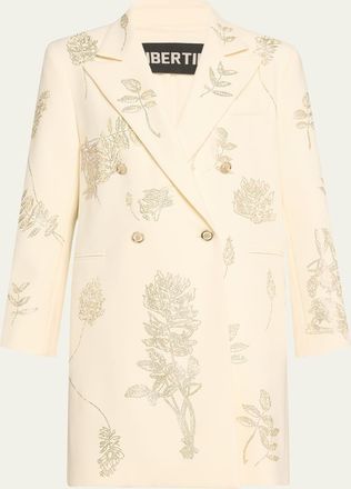 Libertine - Libertine Elizabeth St Garden Embellished Double-Breasted Wool Coat