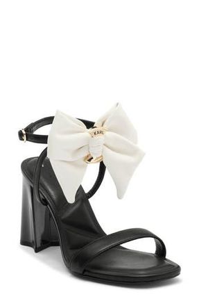 Karl Lagerfeld Sashira Bow Sandal in Black/Bright White at Nordstrom Rack, Size 6.5