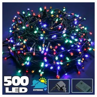 Trade Shop Trade Shop - Catena Luminosa 500 Luci Led Luci Lights Multicolor Controller 8 Funciones Externas
