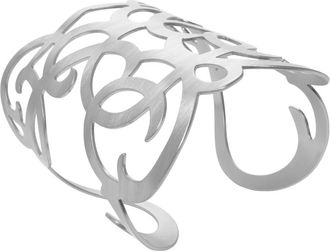 Karine Sultan Womens Angela Arabesque Cuff Bracelet In Silver