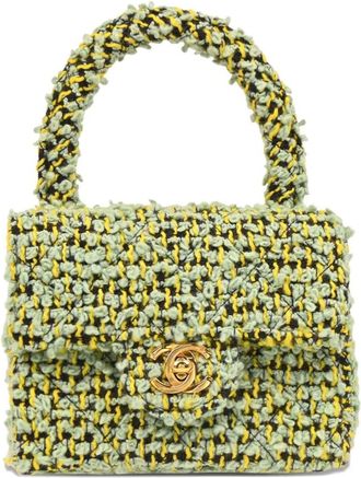 Chanel Borsa a mano Kelly micro in tweed 1992 - Verde