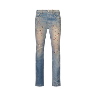 Purple Skinny Jeans, male, Blue, Size: W33 Skinny Jewel Print