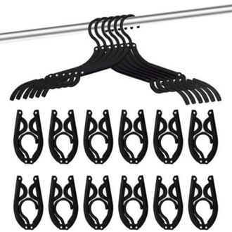 OEM Juego De 12 Perchas De Viaje Plegables, Negras - Crezuo