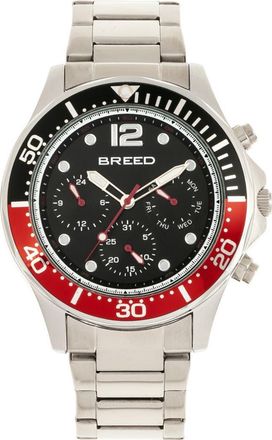 Breed Pegasus Bracelet Watch w/Day/Date in Red/silver at Nordstrom