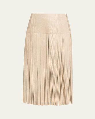Kobi Halperin Parker Leather Fringe Skirt