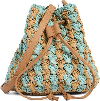 Collection XIIX Two-Tone Crochet Drawstring Bucket Bag in Blue Multi at Nordstrom Rack