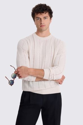 Moss Oatmeal Linen-Blend Crewneck Jumper