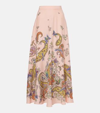 【送料&関税込】Etro Long Skirt Etro Paisley pattern silk blend long skirt - Women