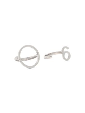 Maison Margiela Set van 6 ringen met logo, bestaande uit 2 ringen