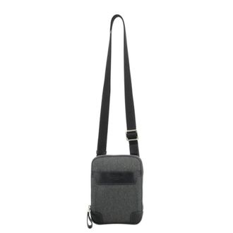 Pourchet Tassen, Heren, Grijs, ONE Size, Leer, Small Flat Crossbody Matthieu