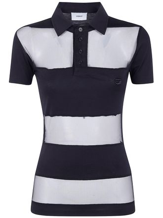 Coperni Striped Sheer Polo Top