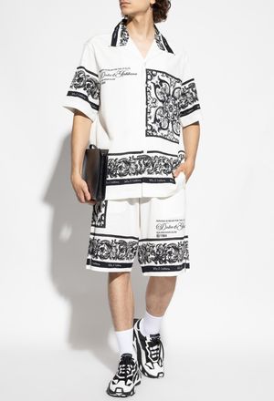 Dolce & Gabbana Patterned Shorts, Mens, White