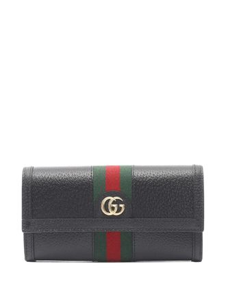 Gucci 2016-2025 Leather Ophidia Web Wallet long wallets - Black