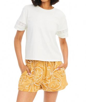 Allison New York Kendra Embroidered Shorts In Tuscan Tan