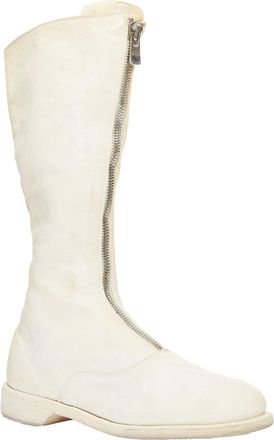 Guidi off white zip front boots