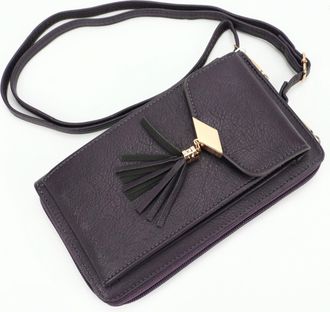 Generic Womens Crossbody Phone Bag, Small Synthetic Mobile Phone Shoulder Bag with Card Slots, Coin & Money Zip Compartments, Adjustable Strap, Mini Handbag (