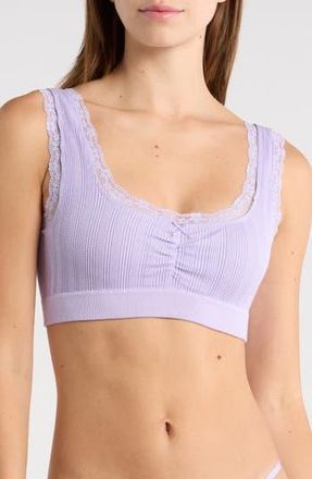 Florence By Mills Ruched Longline Bralette in Millie Lavender at Nordstrom Rack, Size Xx-Large
