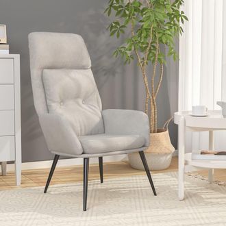 Nova Sill&oacute;n De Relax De Cuero Sint&eacute;tico De Ante Gris Claro Vidaxl