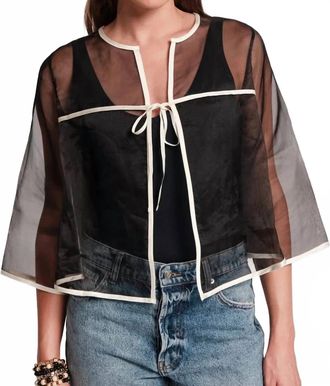 Frances Valentine Parker Swing Top In Black/ivory