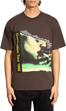 Pleasures Domination Short Sleeve Cotton Graphic T-Shirt in Brown at Nordstrom, Size Xx-Large