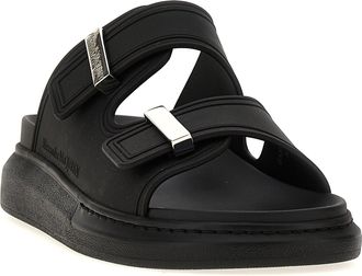 Alexander McQueen Womens Black Rubber Slides Shoe