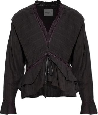 Isabel Marant Damienne Top - Dames - Blouses - Zwart - S - Katoen - Overhemden