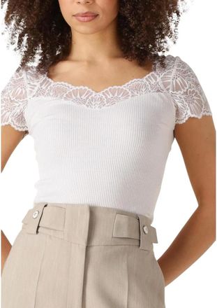 Rosemunde Overhemden, Dames, Wit, S, Katoen, Beatha Top met korte mouwen