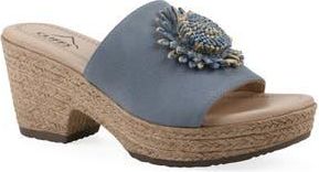 White Mountain Birkley Wedge Sandal in Periwinkle/Tumbled Nubuck at Nordstrom Rack, Size 7.5